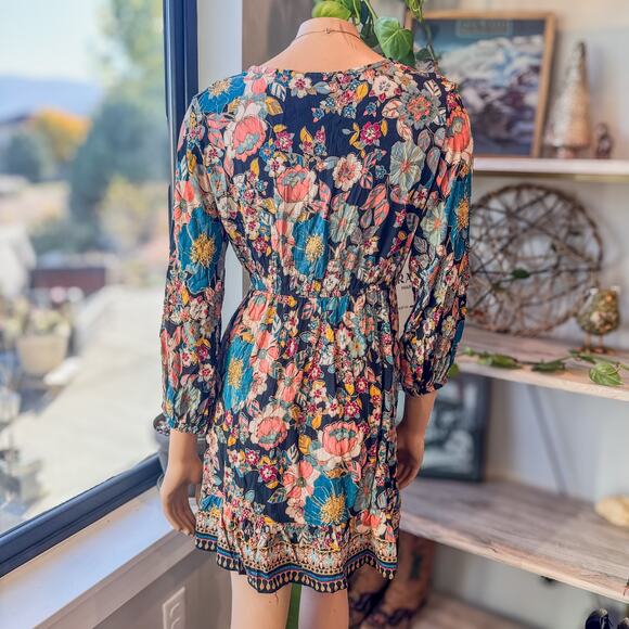 NWT- ANGIE 60’s Style Go Go Floral Babydoll Flower Child Dress, Women's Large - Picture 6 of 10